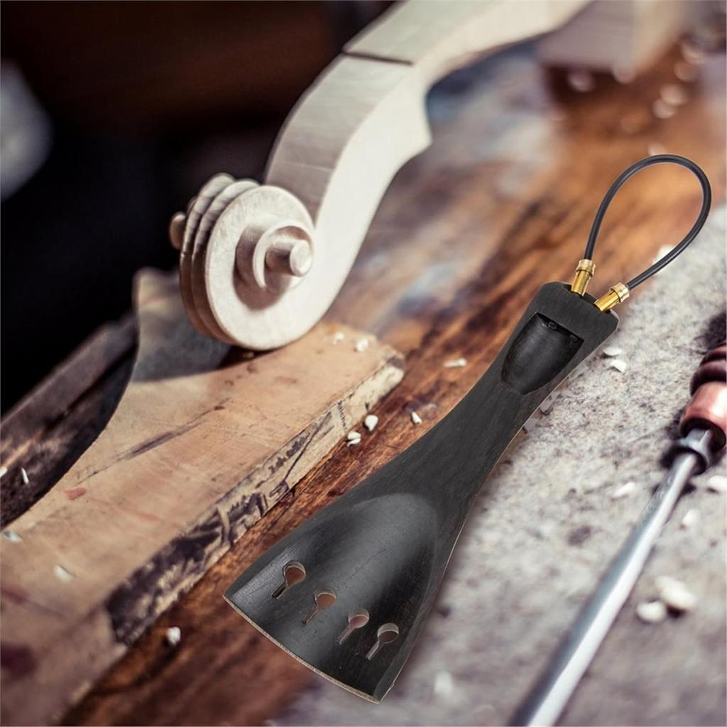Violin Tailpiece Ebony Replacement String Board Violin Parts Accessory for Orchestral Strings Instrument4/4
