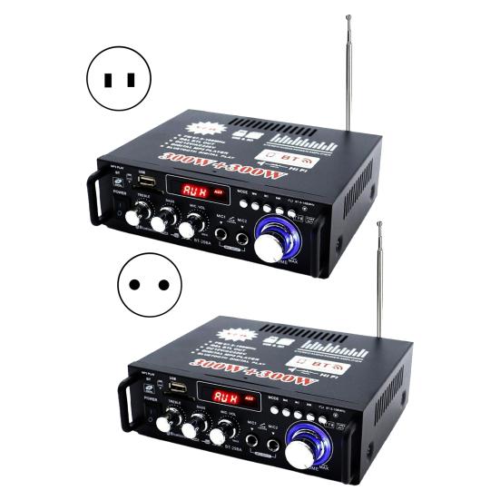 BT-298A Power Amplifier Practical Liquid-crystal Display 2CH 12V/220V 600W HiFi Bluetooth-compatible 5.0 Audio Amplificador for Home