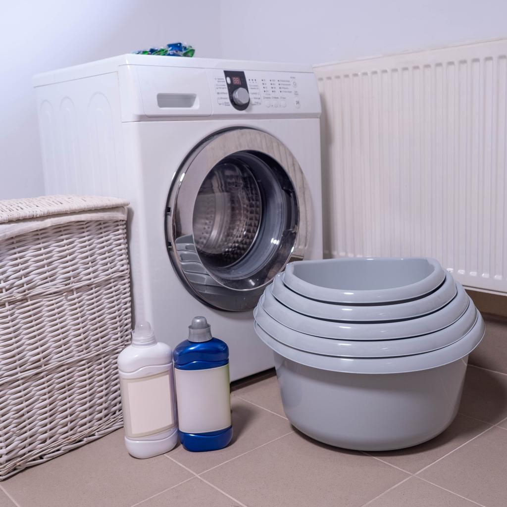 KADAX Miska Plastikowa Na Pranie Bieliznę 30L miednica Pojemnik Z Uchwytami 50 cm