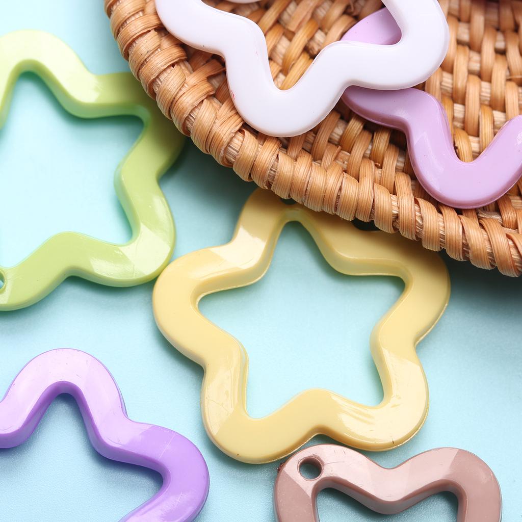 Home Candy Color 30mm Fashion Acrylic Pendants DIY Jewelry Material Pentagram Pendant for Necklace Earrings Making 20Pcs