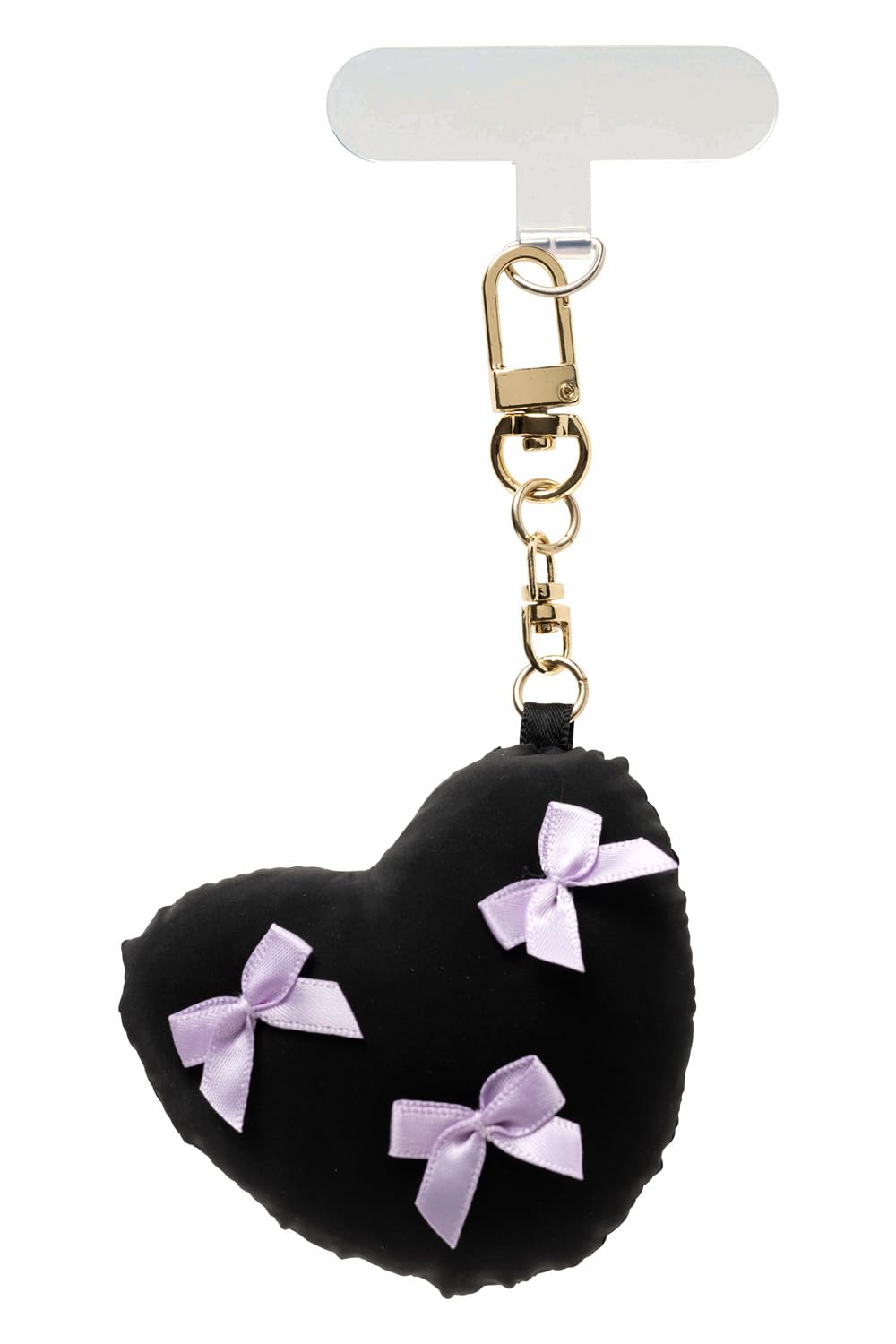 

Heart Charm Strap with Ribbon Strap with Strap [Hummy] sorureda! (Black/Purple) [Keychain Holder]