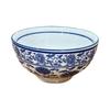 Retro Japanese Blue and White Porcelain Bowl for Rice, Dessert, Wine, or Soup