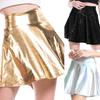 Women's Casual Fashion Shiny  Flared Pleated A-Line  Skirt