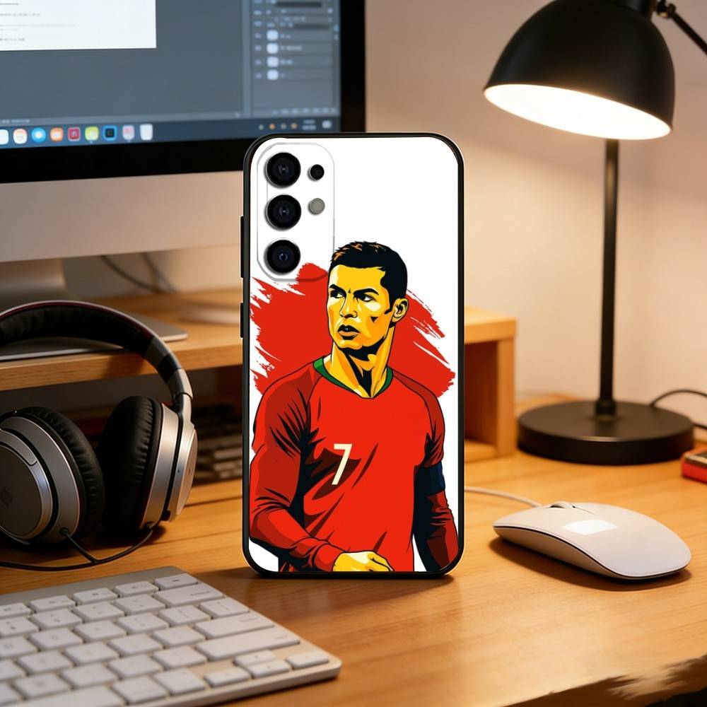 Cristiano Ronaldo Phone Case Black Silicone Soft For Samsung S25,S24,S21,S22,S23,S30,Ultra,S20,Plus,Fe,Lite