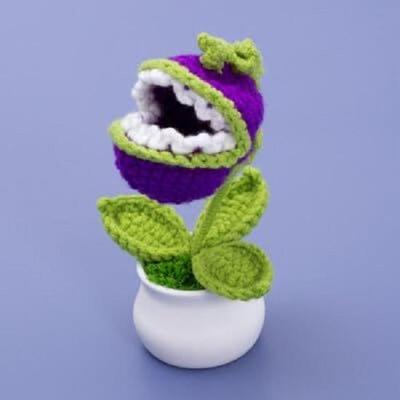 1 Pezzo Fiori all'Uncinetto Girasole Artificiale per Decorazione Scrivania Ufficio Cruscotto Auto, Decorazione Casa, Ufficio, Camera da Letto, Decorazione di Natale, Matrimonio