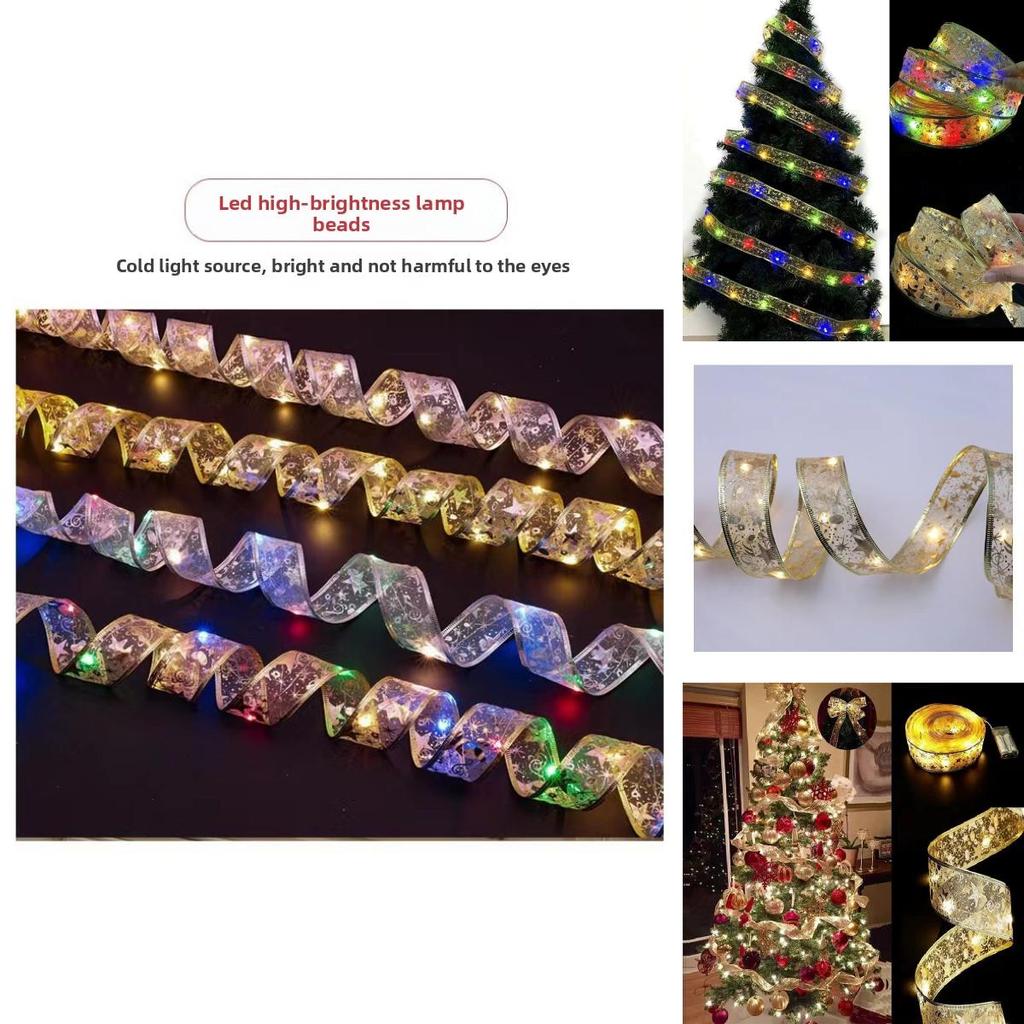 Christmas Led Ribbon Lights With Battery Box For Tree Decor And Festive Scene Lighting