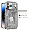 Luxury Crocodile-Patterned Leather Magsafe Case For iPhone 17 16 15 14 13 12 11 Pro Max 17Air With Folding Stand Flannel Lining