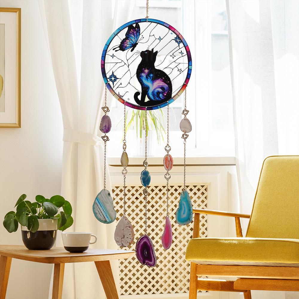 Factory Price Charm Natural Crystal Wind Chime Healing Wind Chime Hanging Ornament Car Decoration Easter Day Gift Sun Catchers