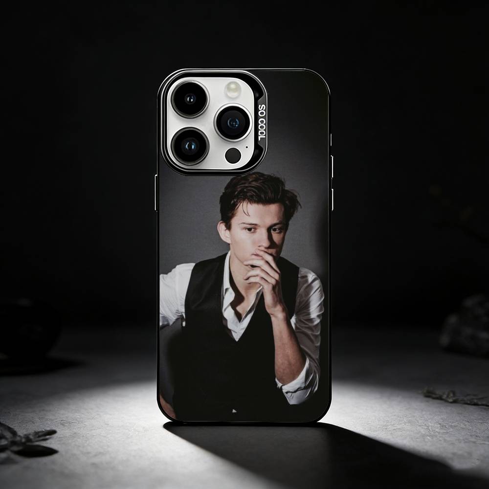 Youthful Charm Star T-Tom Holland Phone Case For iPhone 17,16,15,14,13,12,11 Plus,Pro Max,XS,Colored Silver Phone Case