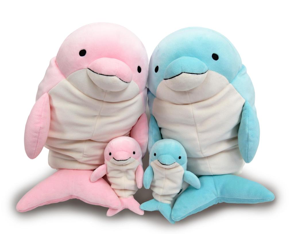 Morisaka Global Mochi Dolphin Pink L Dolphin Plush Toy Healing Soft to the Touch Cute Animal Mochi Series MOIR-0350P