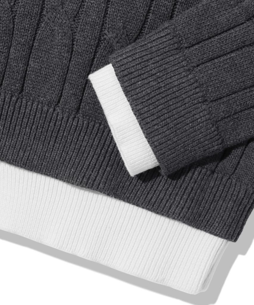 TRILLION Layered Cable Knit_Charcoal
