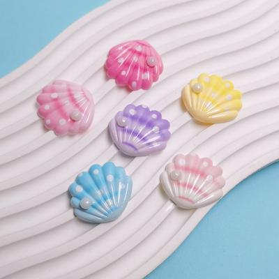Bulk 100Pcs/Bag Assorted Colorful Seashell Flatback Resin Cabochons Embellishment for Jewelry Making Scrapbooking Keychain Decor