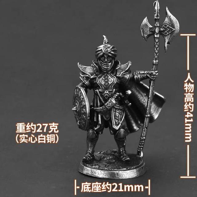 White Brass Arabian Night Lamp Fighter Statue Miniature Model Toy Decoration Popular Game Character Statue Desktop Decoration