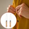Stainless Steel Button Hook with Wooden Handle Buttons Aid Button Assist Device for Shirts Dresses Cardigans Collars
