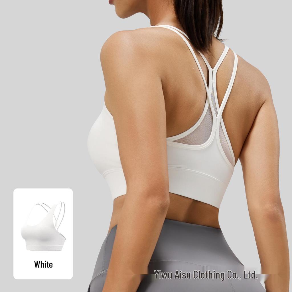 Breathable Backless Shockproof Mesh Sports Bra