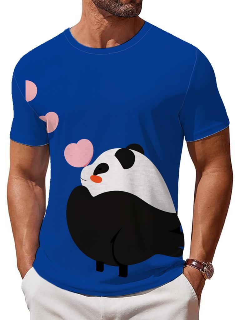 Cool Breathable Digital Print Fashion Trendy Men'S Casual Athletic T-Shirt - Summer Home, Outdoor, Casual Individual Fashion Match, Casual Athletic
