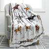 Cartoon animal and flower patterns digital-printed polyester velvet flannel cover blanket Fleece sofa cover blankets for beds