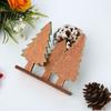 Decorative Table Sign Wooden Christmas Tree Sign, 3 Colors Pine with Tabletop Accent Base, Rustic Xmas Desktop Decoration for Holiday Party Festival
