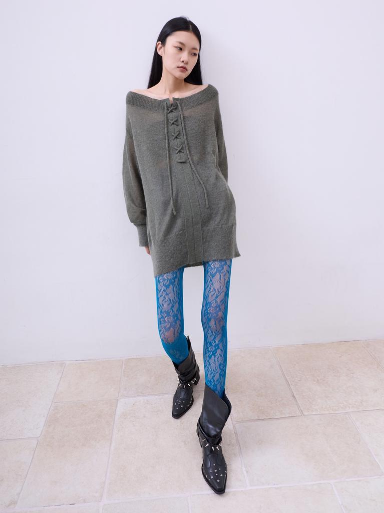SMIEUR String Knit Dress (Green)
