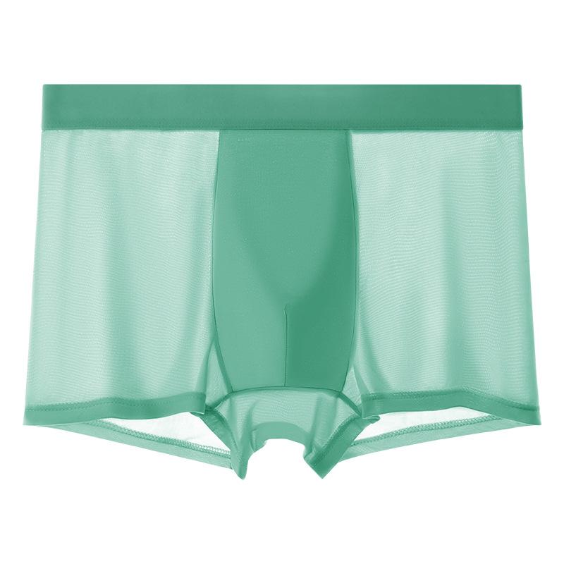 Men's Summer New Solid Color Ice Silk Antibacterial Crotch Briefs
