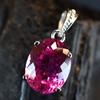 23 Ct Pink Tourmaline Gem Pendant Oval Cut 925 Sterling Silver Jewelry For Gift