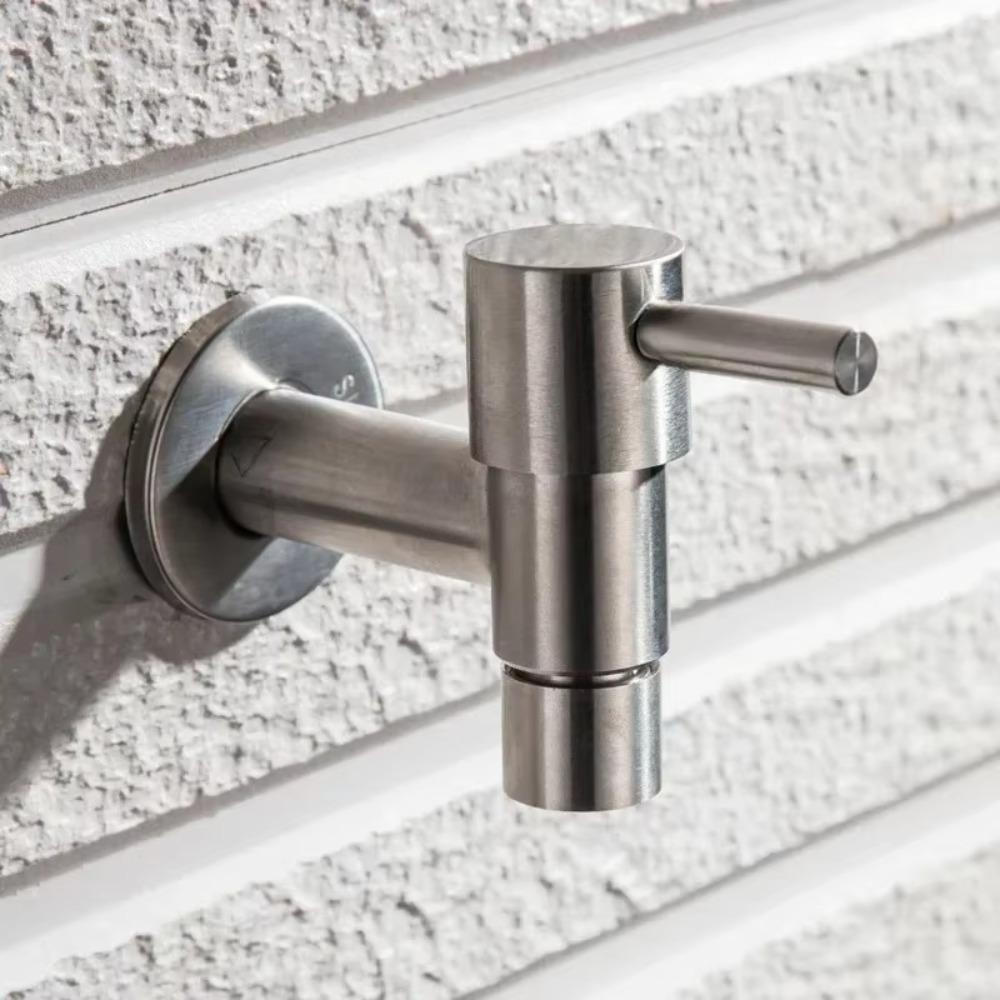 Wall Mounted Washing Machine Faucet T Shape Single Cold Faucet Practical Garden Bibcock  Bathroom