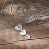 Luxury hot-selling enamel color love stud earrings necklace set women's cute heart-shaped versatile earrings necklace set