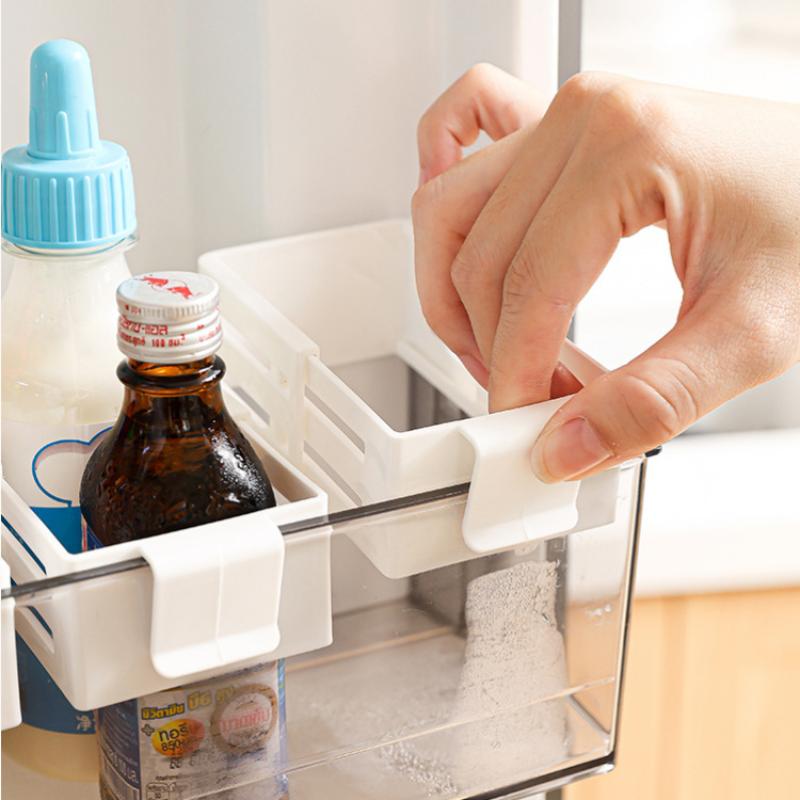Refrigerator Side Door Sorting Partition Card Buckle Kitchen Bedroom Storage Storage Sorting Box Space Division