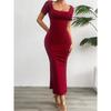 Women's Summer Solid Color Slim Short-sleeved Dress