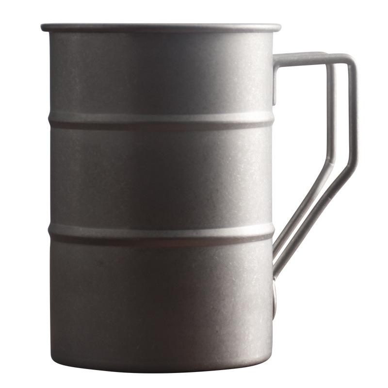 Retro Distressed 304 Stainless Steel Outdoor Mug - Portable Camping Coffee or Juice Cup