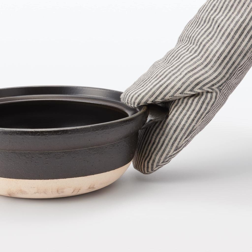 MUJI Oven Mitts Striped 18 X 30 Cm Linen Plain Weave 12727538