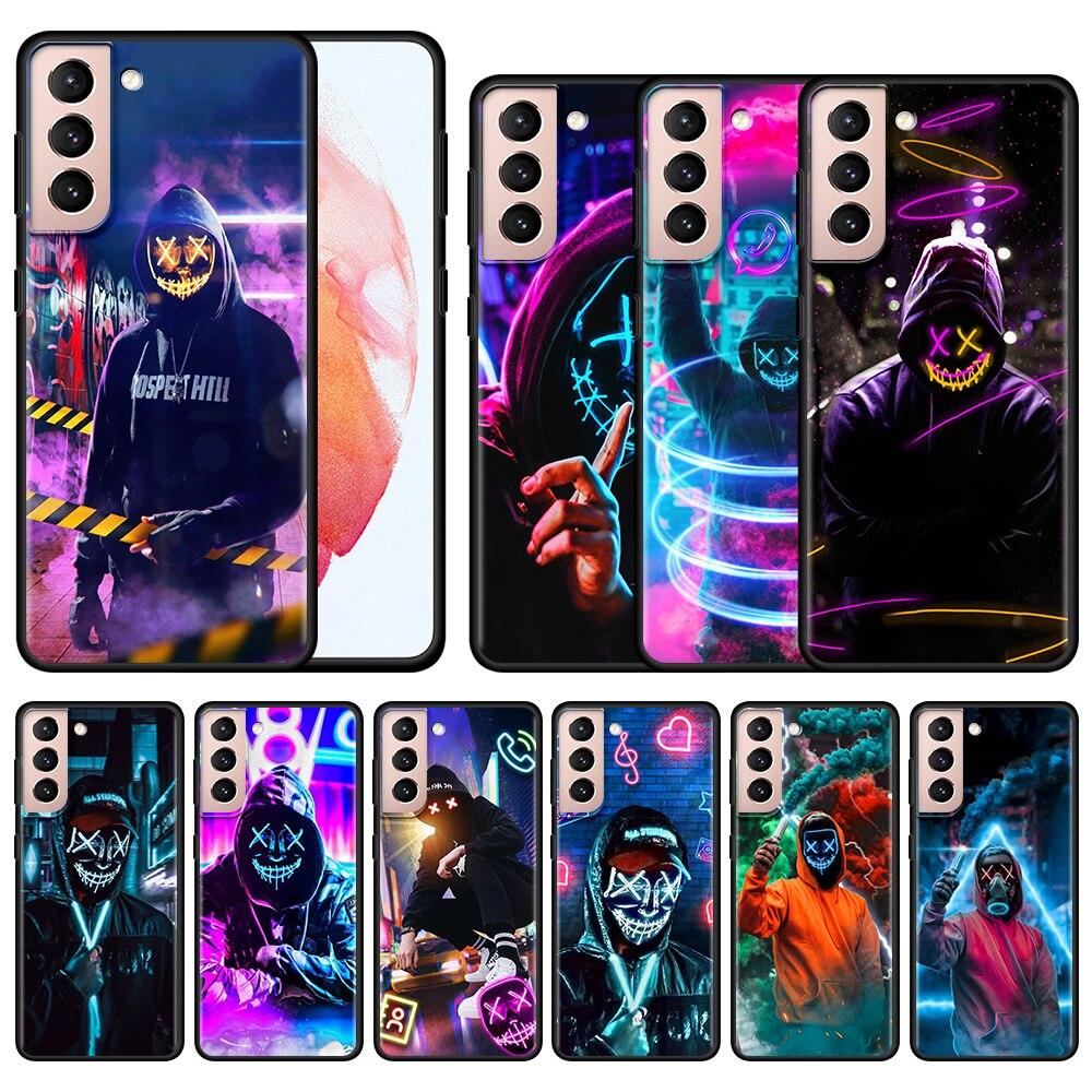 

Чехол для мобильного телефона Samsung Galaxy S20 S21 FE Ultra S10 Lite S9 S8 Plus S10e S7 Edge Note 20 9, чехол DJ Mask Guy Neon