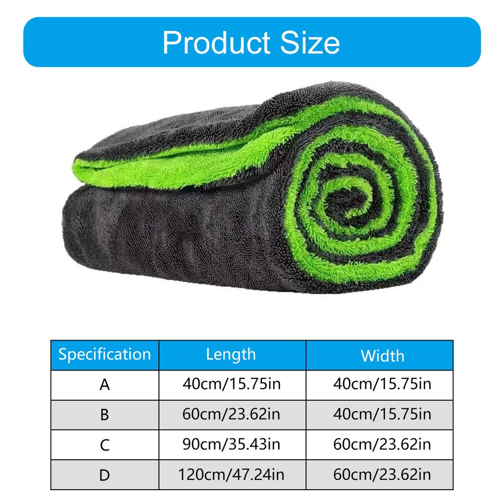 Double Side Car Wash Towels Soft Absorbent Microfiber Cloth for Auto Detailing and Household Cleaning