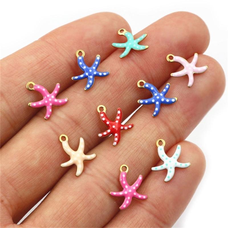 20 Pack Starfish Decorative Accessories Enhancing Aesthetic Stainless Steel Texture Hanging Charm Suitable for Jewelry