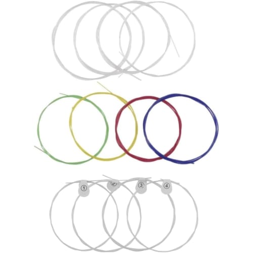 Nylon Ukulele Strings, Replacement Ukulele Accessories, 3 Full Sets (Colorful, Clear, White)