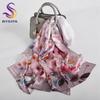 BYSIFA|Winter Blue Red Silk Shawl Scarf New Floral Long Scarves Hijabs Printed Fashion Accessories Brand Head Neck Scarves Wraps