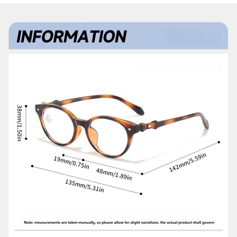Women'S Ins Style Retro Small Frame Oval Plain Glasses Premium-Quality Versatile Blue Light Blocking Eyewear Men Goggles