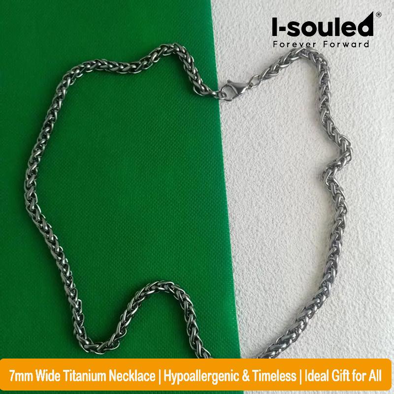 

Hypoallergenic Pure Titanium Necklace 4mm/7mm Waterproof Lightweight Jewelry for Men Women 55cm