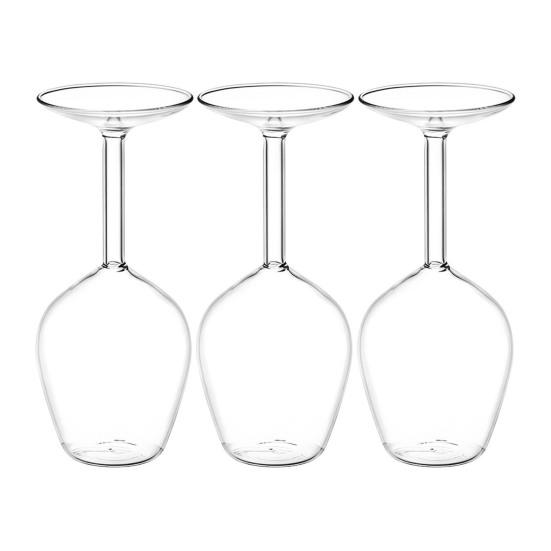 Inverted Wine Glass Set High Borosilicate Glass Heat-Resistant Goblets for Red White Wine Cocktails Unique Home Bar Gift