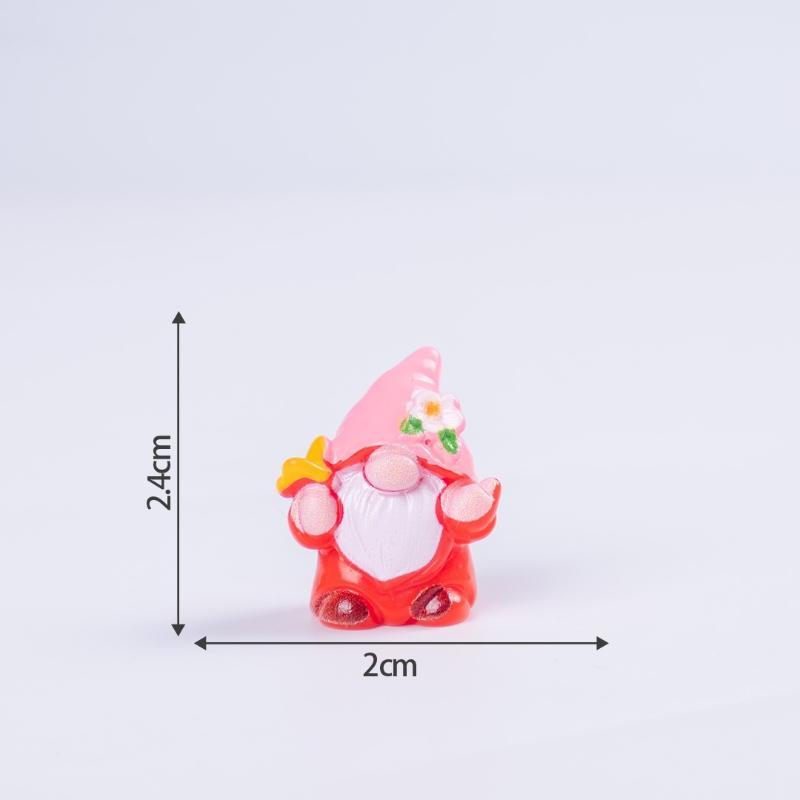 Mini 6Pcs Gnome Figurines Resin Crafts Micro Landscape Ornaments Car Desktop Lawn Decor Elf Bonsai Diy Christmas Decorations