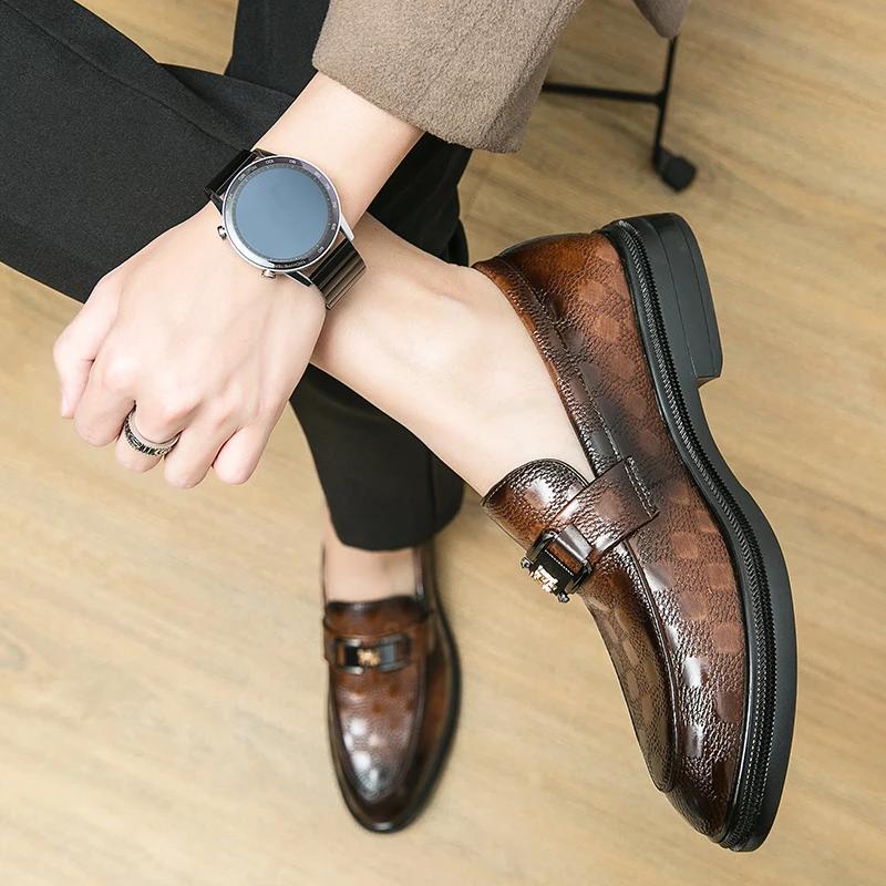 Men Shoes Leather Male Men's Men Oxfords Dress Shoes for Men Luxury Designer Loafers Platform Leather Man Shoes