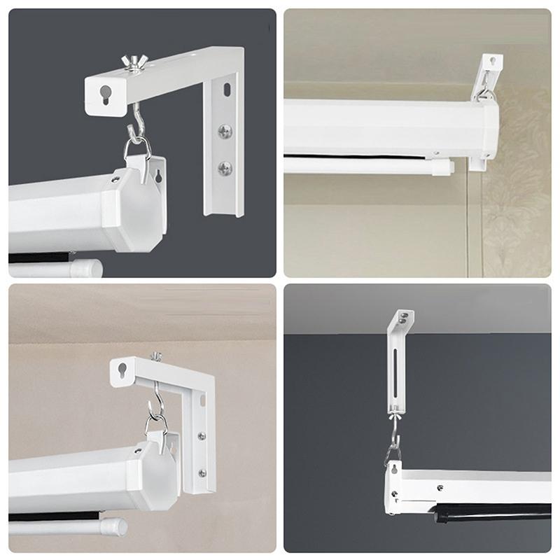Universal Adjustable Projector Screen Mounting Hook Projection Screen Wall Hanging L-Bracket Movie Screen Curtain Mount Hook Kit