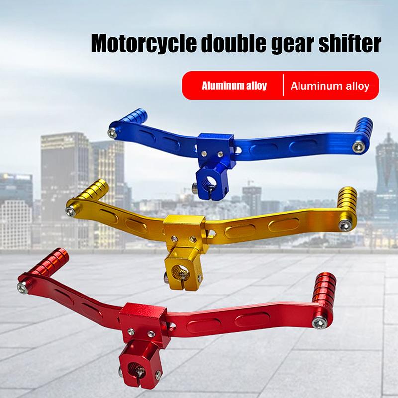 Universal Motorcycle Double-headed Gear Shift Lever Aluminum Alloy Footrest Pedal Shifter Retrofit Accessory