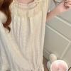 Women's Summer 2026 Cloud Cotton Nightgown with Bra Pads, Lace Trim, Short Sleeves, Long Length