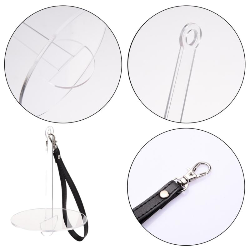 Yarn Holder Acrylic Spinning Knitting Tools Crochet Accessories Stand DIY Sewing Thread Spools with Leather Wrist Strap