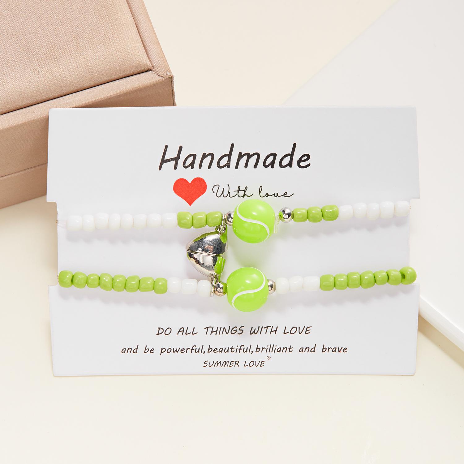 

Rice Beads Couple Bracelet For Lovers Magnetic Attract Volleyball Tennis Basketball Football Braided Rope Friendship Jewelry Adjustable