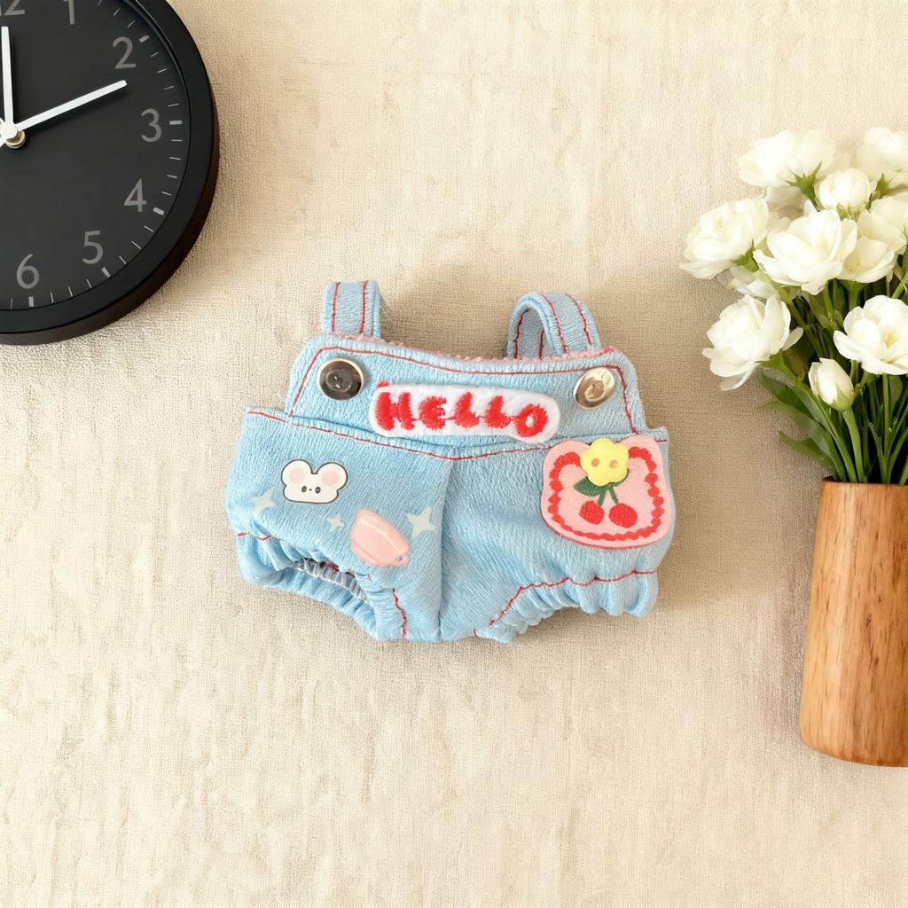 Fourth Generation Labubu Doll Clothes 4.0 Pop Mart Blind Box Pendant Overalls 10cm Cotton Doll Dress-Up Outfit
