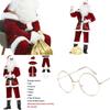 Elegant Plus Size Santa Claus Fancy Dress Outfit In Rich Wine Red Velvet Material