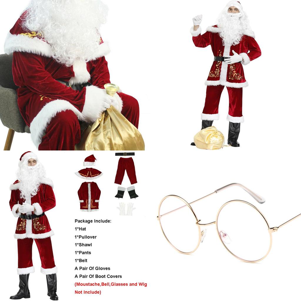 Elegant Plus Size Santa Claus Fancy Dress Outfit In Rich Wine Red Velvet Material