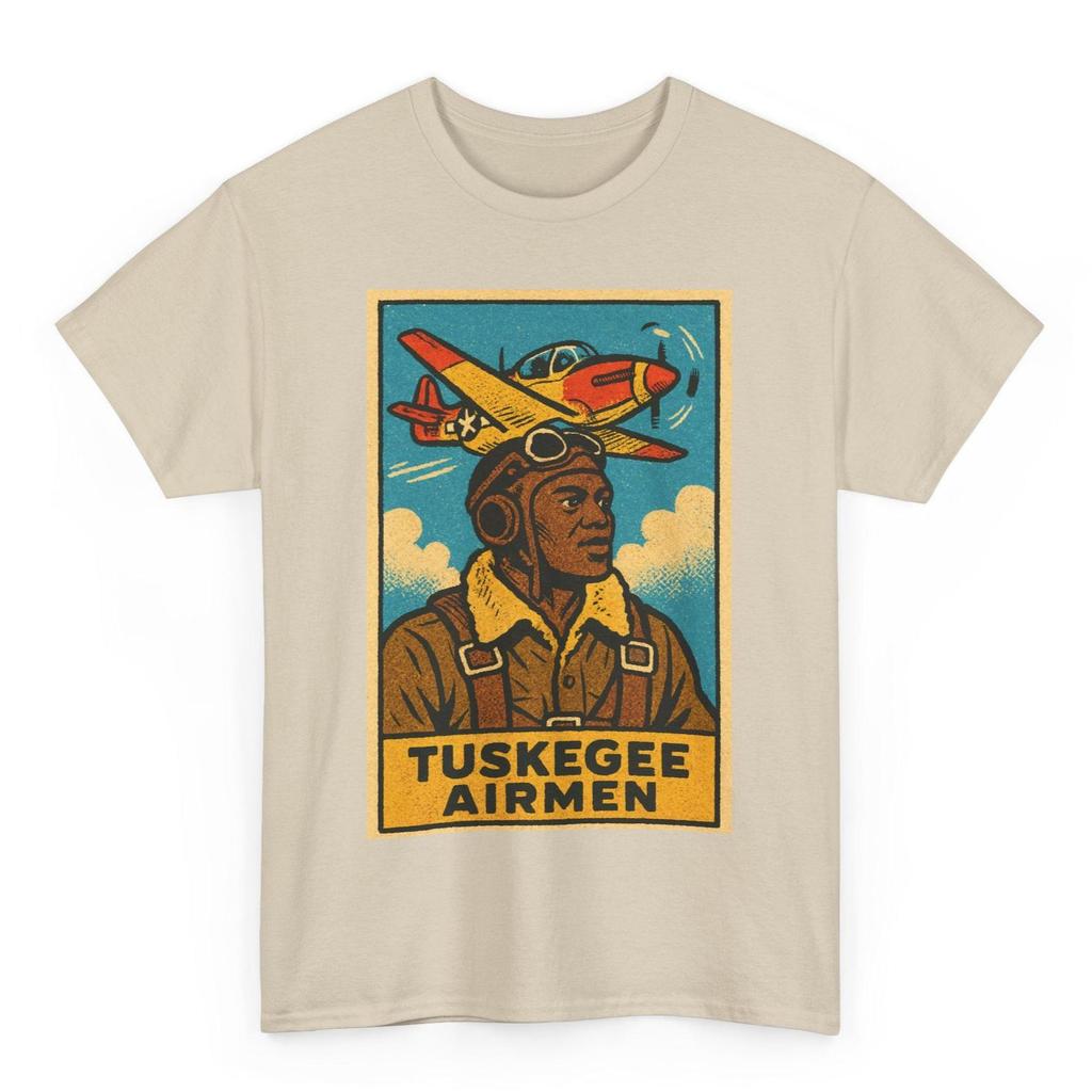 Tuskegee Airmen T-Shirt: Retro Comic WWII Pilot Graphic